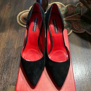 Charles Jourdan Black Suede Heels